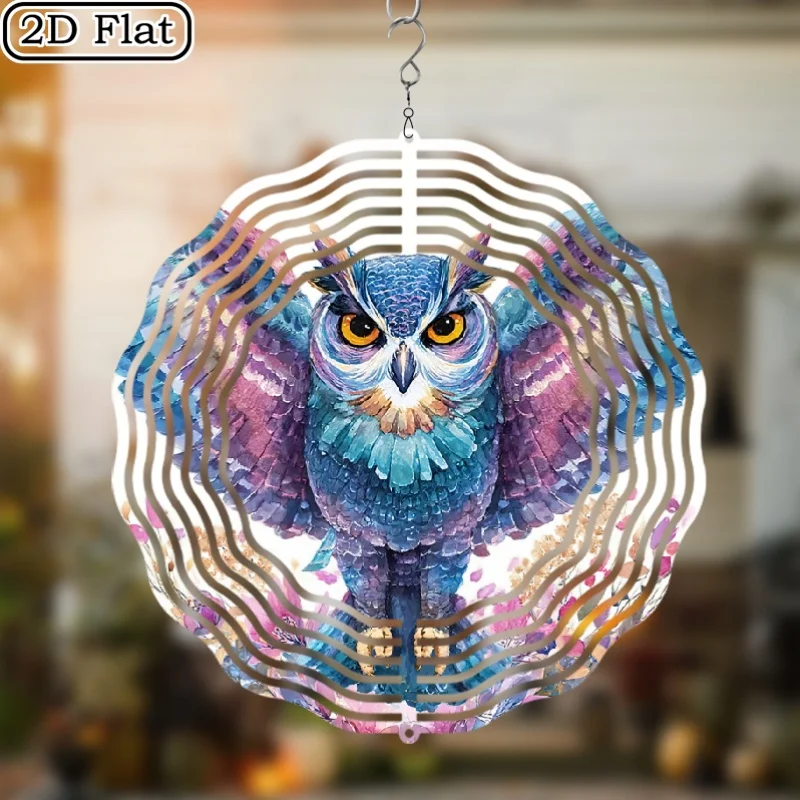 CIFBUY Metal Wind Spinner Kaleidoscope Pattern 360 Degree Rotating Hook Outdoor Garden Patio Yard Decor Home Ornament