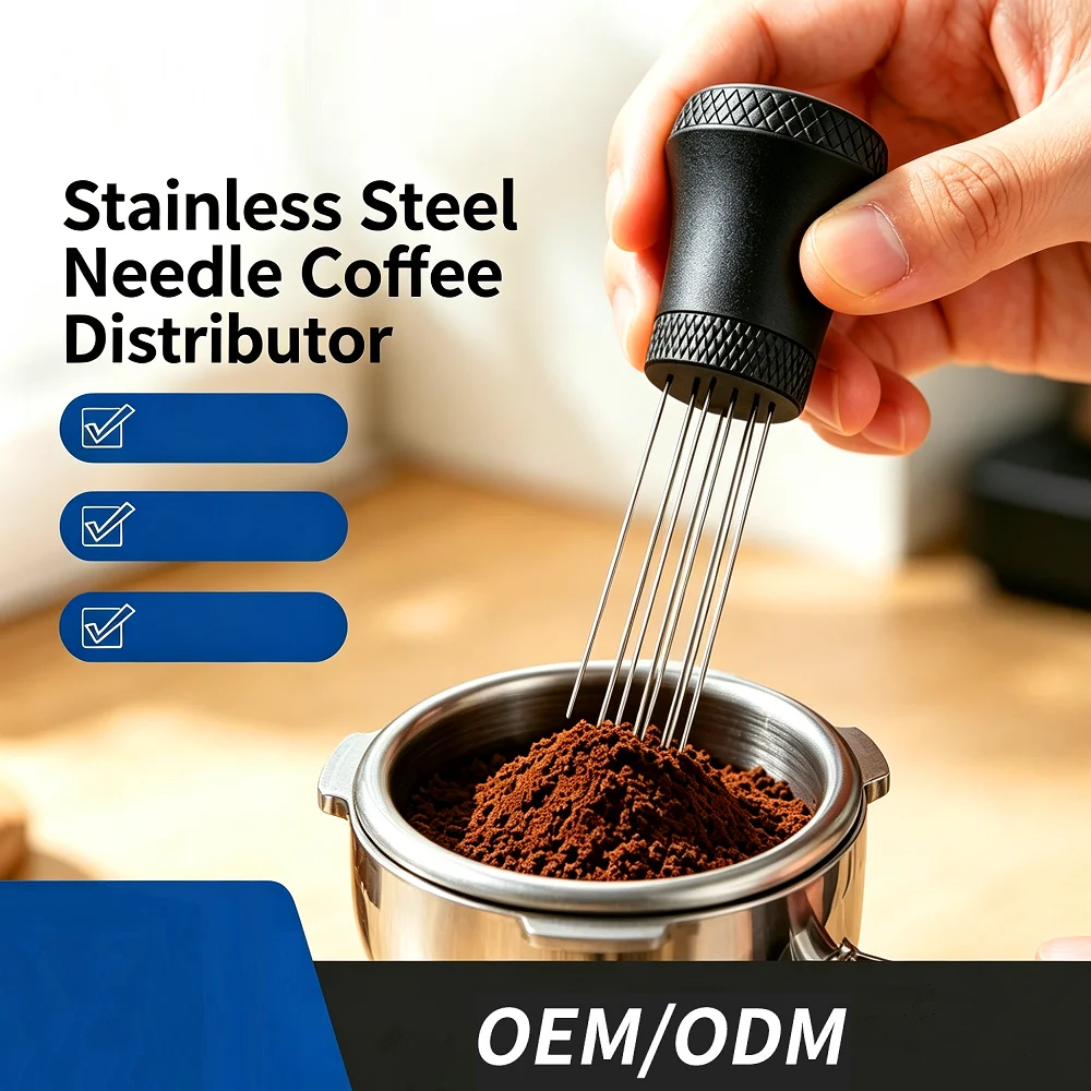 Stainless Steel Coffee Distribution Needle, Espresso Stirrer WDT Tool, Needle‑Type Coffee Powder Breaker Accessories for Barista