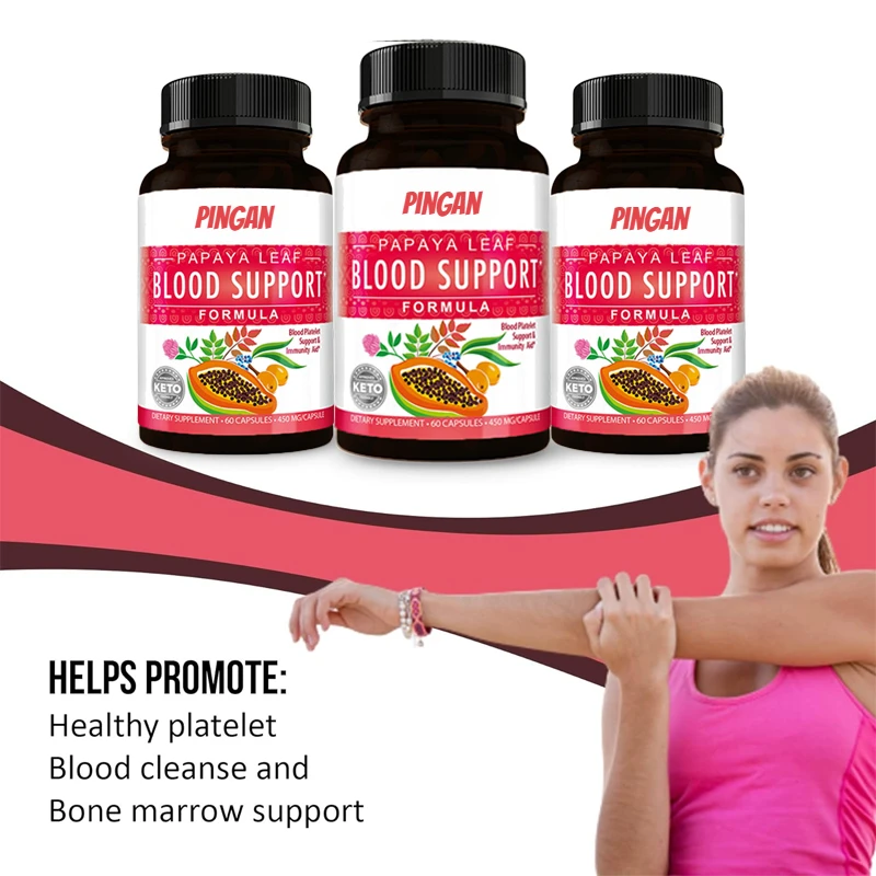 

Papaya Leaf Blood Support Capsules - Blood Plate, Bone Marrow, Immune Support - Herbal Remedial Measures -60 Vegetarian Capsules