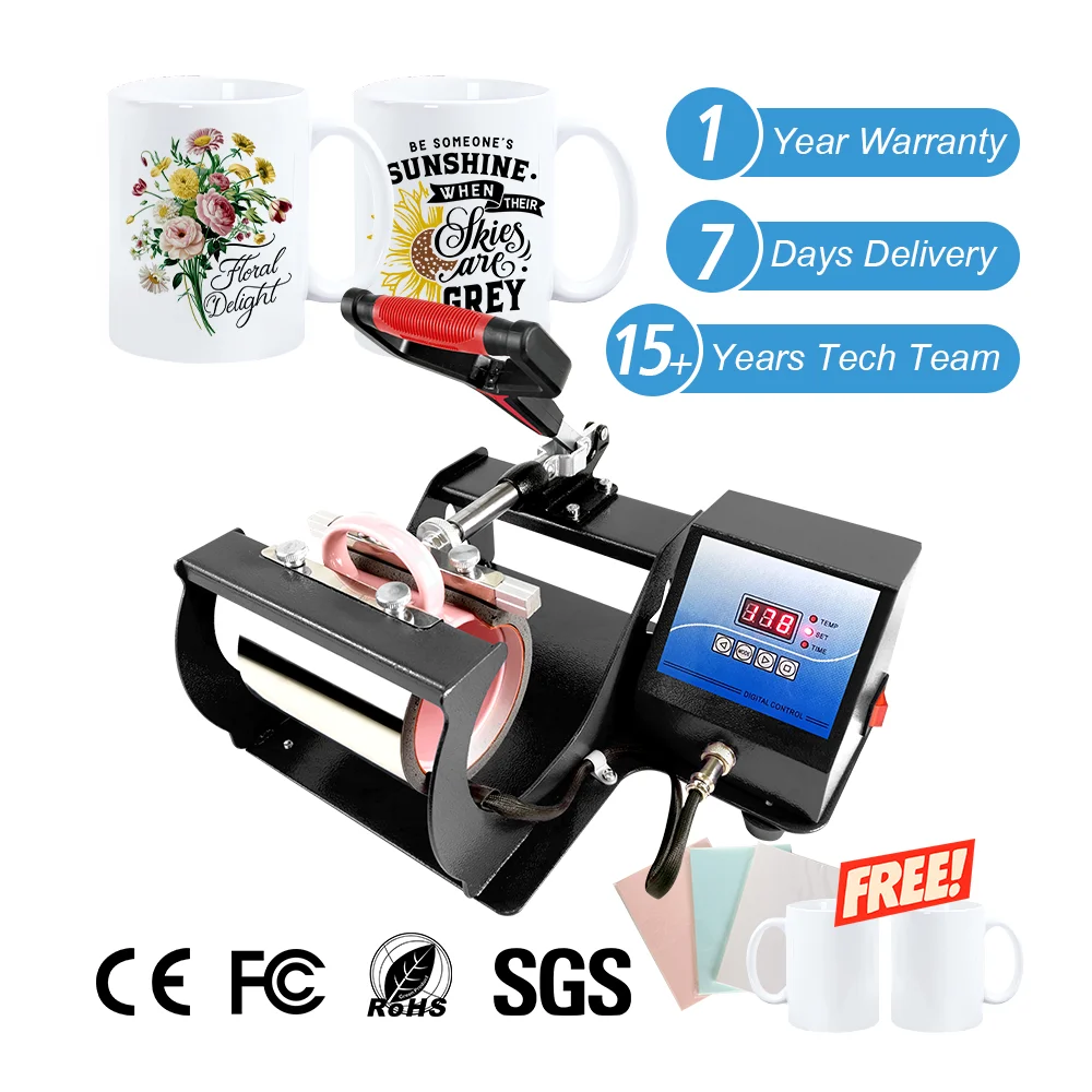 Digital Heat Transfer Machine Cup Baking Manual Mugs New Condition Letterpress Colour Changing Feature