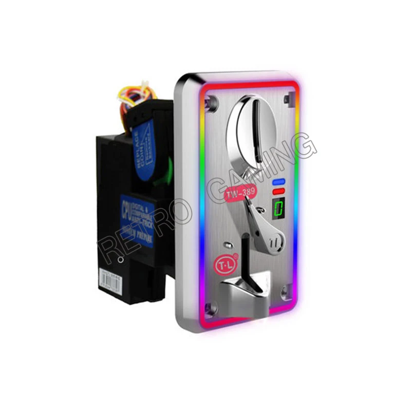 

TW-389 Электронный монетоприемник со светодиодной подсветкой, механизм процессора, аркадный игровой торговый автомат, аксессуар