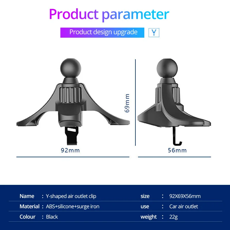 Universal Car Air Vent Clip Head Ball Car Phone Magnetic Holder Base Gravity Stand Accessories Phone Bracket Car Charger Holder