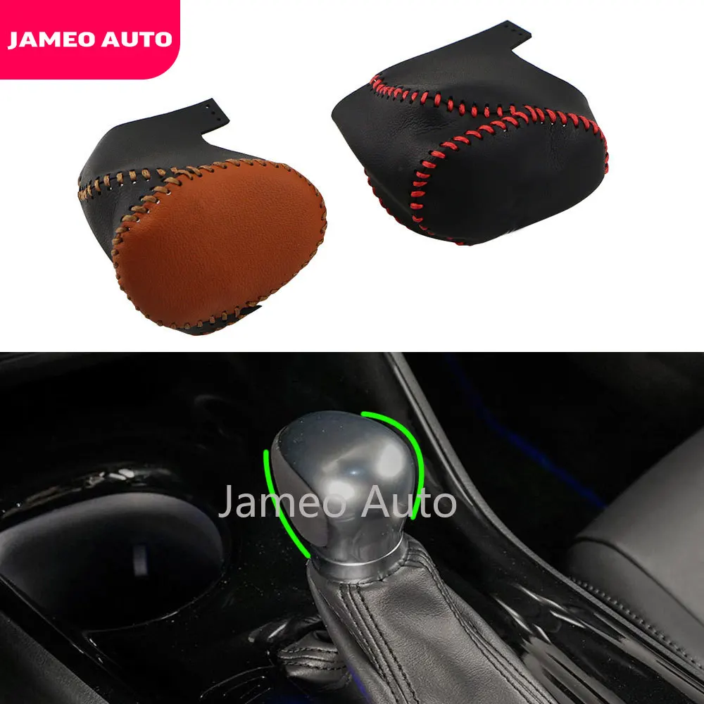 Leather Car Gear Head Shift Knob Cover Handball Covers Gear Shift Collars Fit for Toyota CHR C-HR C HR 2016 - 2019 Accessories