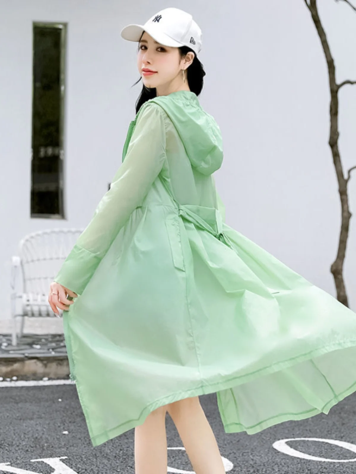 Women's Mid-Length Ultra-Thin Breathable Outdoor Sun-Protective Clothing Summer New Korean Style Fashionable Windbreaker