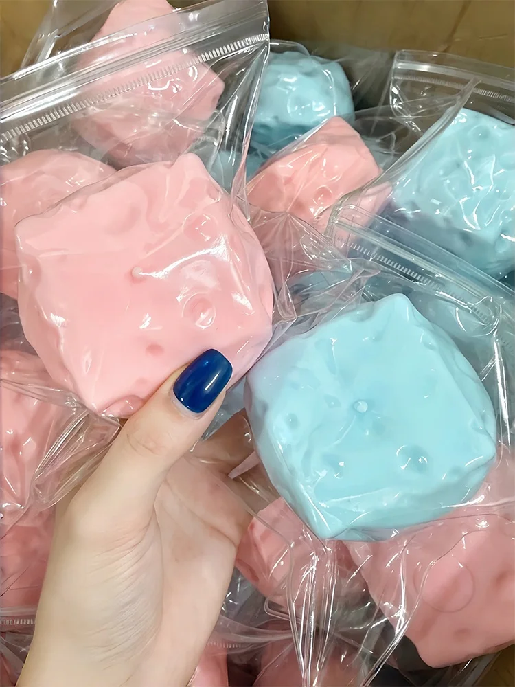 Knuspriger, weicher Käsewürfel-Stressball, selbstgemachtes weiches Käse-Quetschspielzeug, ASMR-Sensorik-Anti-Stress-Spielzeug, Geschenk für Erwachsene