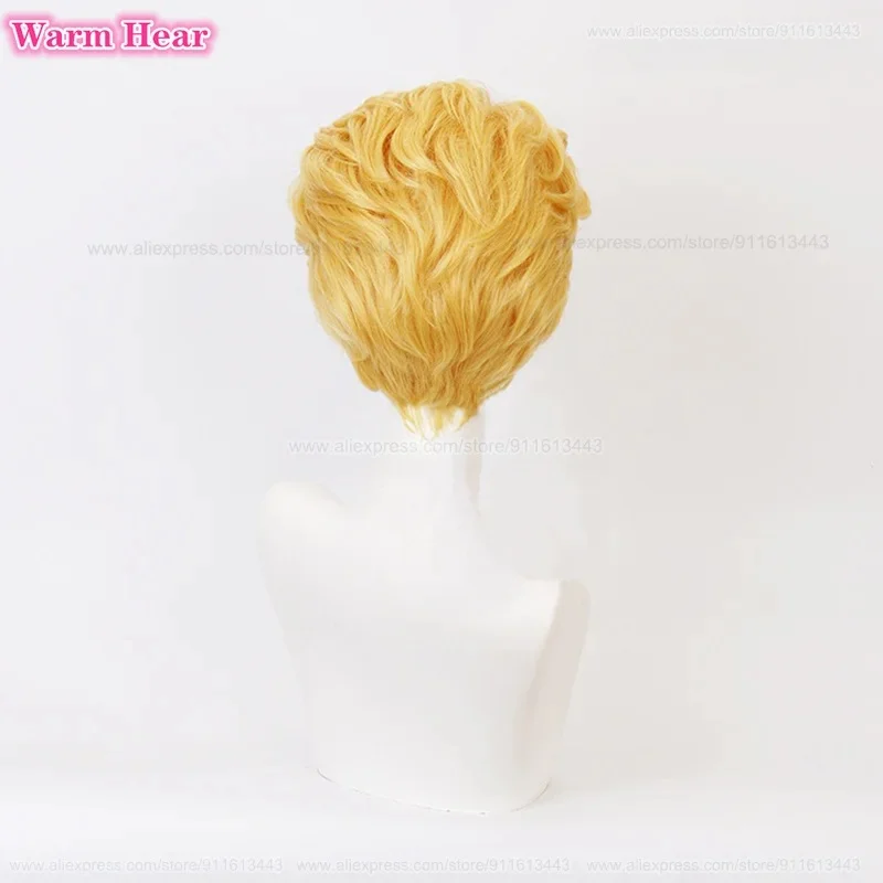 3,v;5'h\8/Kira Yoshikage Synthetic Hair Golden Yellow Short Slicked Back Cosplay Anime Wig Heat Resistant Synthe7;j'9.g\2/