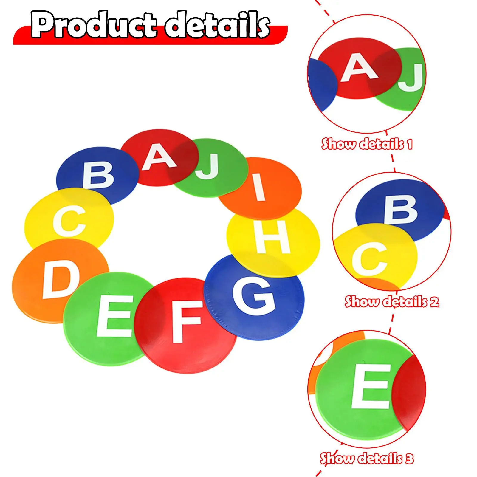 10 個のスポットマーカー 9.06 インチフロアドットサッカー教室サッカー用