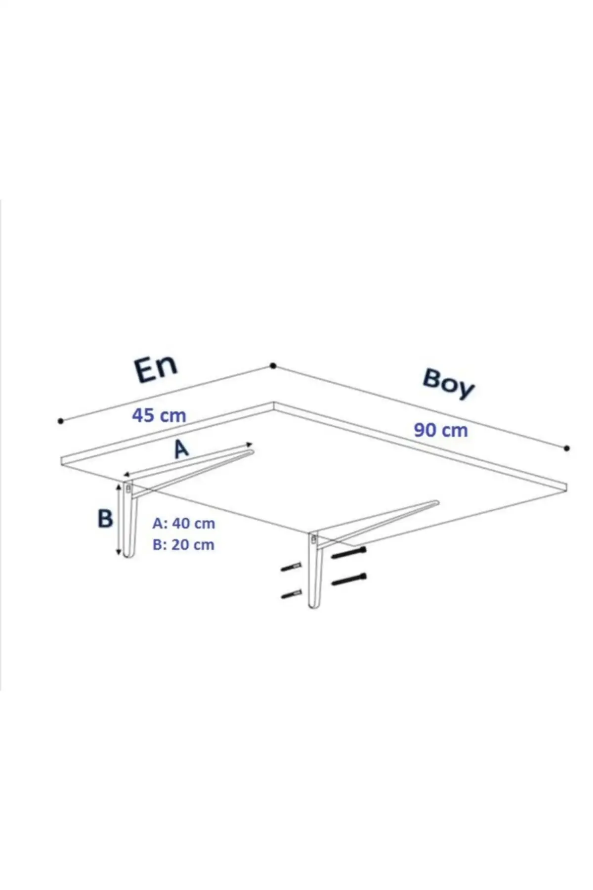 Table pliante murale, 45x90