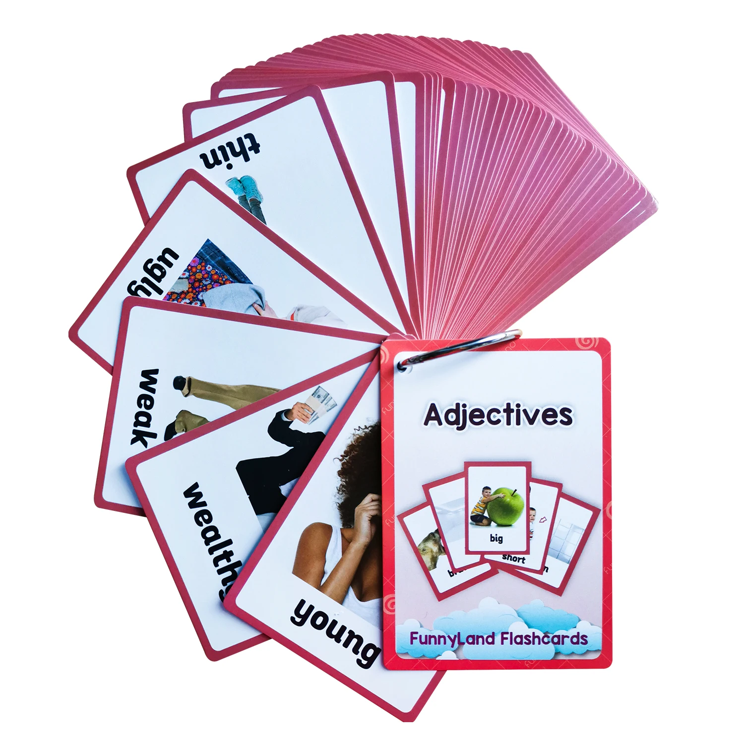 Preposiciones Adjective Verbo Aprende Tarjetas de Palabras en Inglés Gramática Vocabulario Tarjeta Flash Educativa Juguete de Aprendizaje de Idiomas Montessori