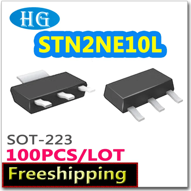 smd STN2NE10L 100 قطعة 1000 قطعة SOT223 N-قناة 100 فولت 2A pdf داخل mosfet