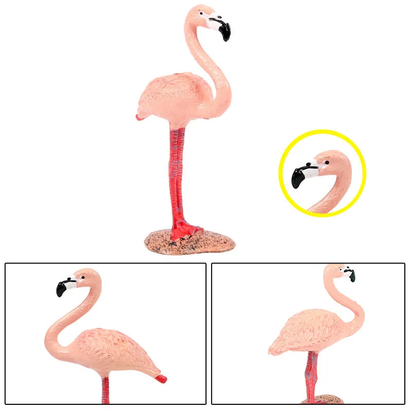 2Pcs/set Flamingos Figurines Bird Model Action Figure Home Decor Miniature Fairy Bird Paradise PVC Figurines Toy For Kids Gift