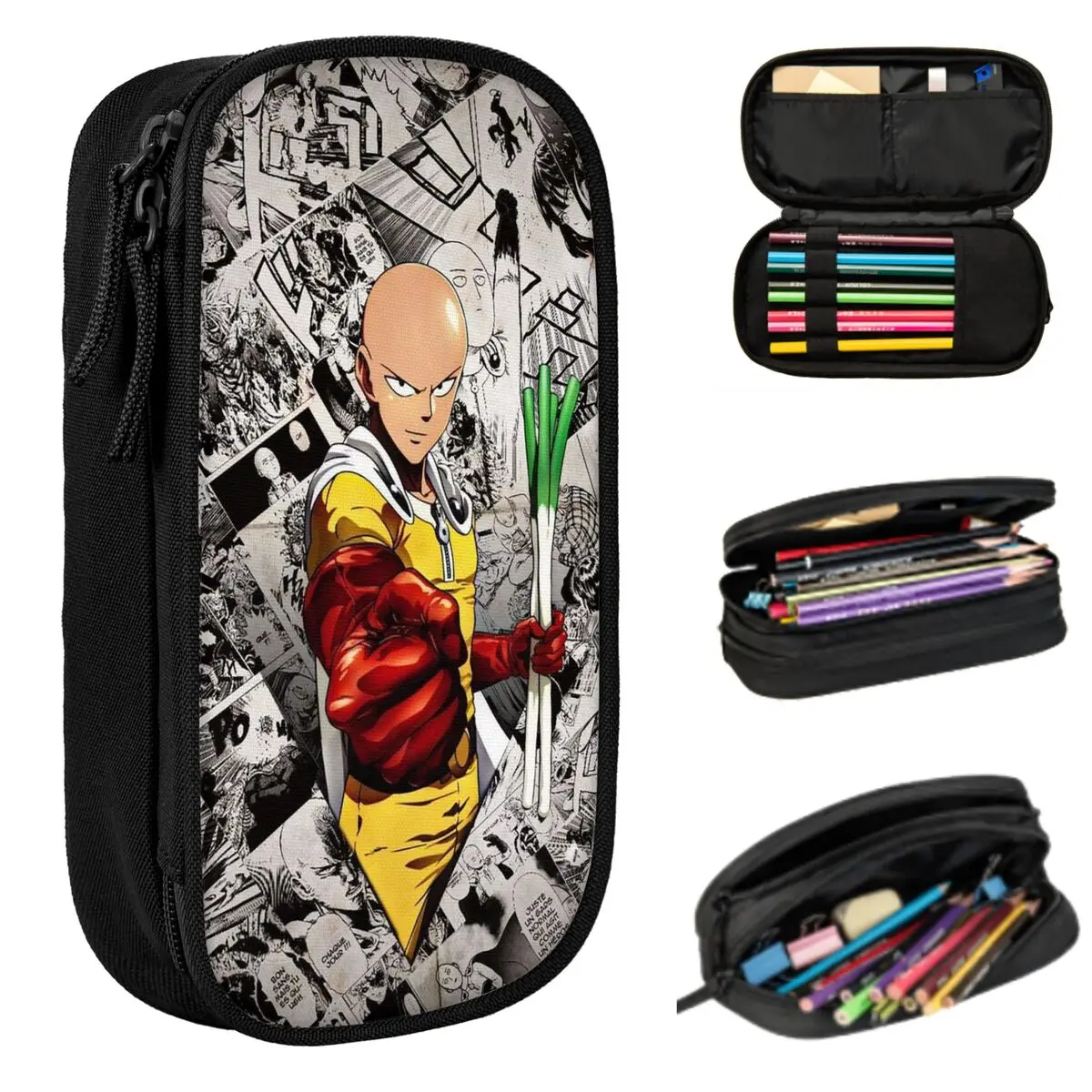Anime One Punch Man Pencil Case for Studen School Pen Box Pencil Bag Stationery Supplies Pen Holder Bag