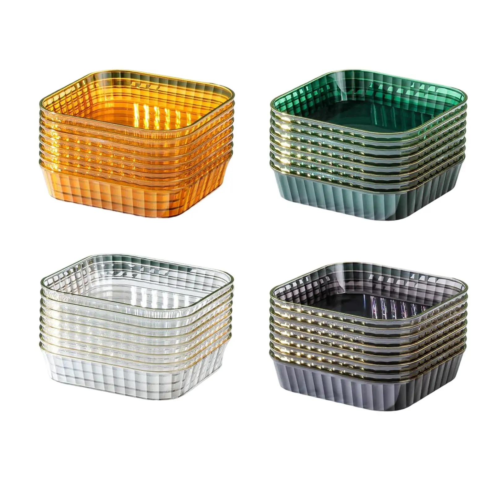 Durable PET Small Plate for Pickle Bone Spitting Snack Serving Dish Reusable Storage Tray for Home Kitchen