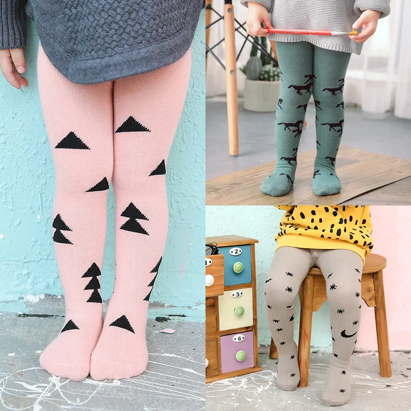 Baby Fashion Tights Leggings for Girls Boys Animal Graphic Pattern Style Stockings Kids Warm Toddler Pantyhose Outer Wear 0-3Y