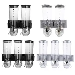 Wall Mount Dry Goods Dispensers 1.5L Cereal Double/Triple Dry-Food Container Grid Grain Storage Bin Kitchen Storage Organizer