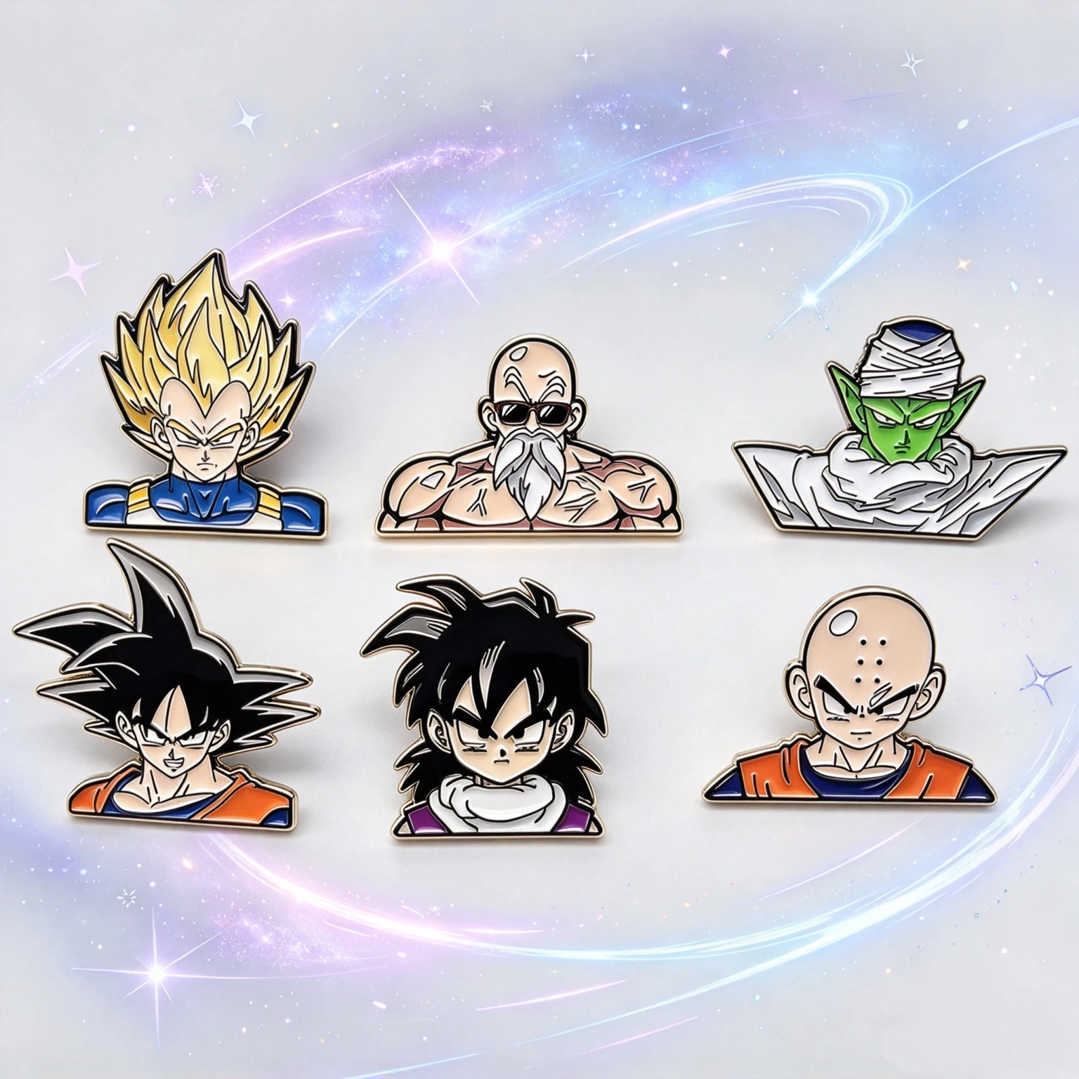 6Pcs Hot Blood Anime Character Enamel Pins Set, Classic Cartoon Badges, Brooches for Backpack Jacket Fan Gift