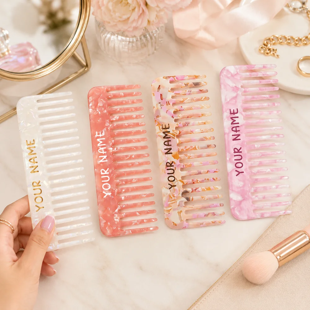 Swirl Marble Custom Name Acryl - огляд і ціна Detangling Wide Comb