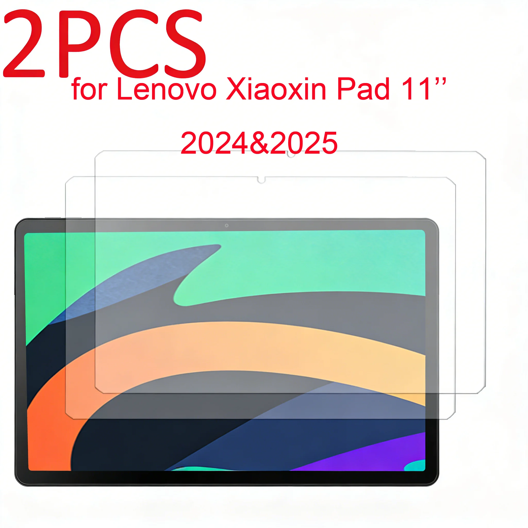 2-Pack Tempered Glass Screen Protector for Lenovo Xiaoxin Pad 2024 & 2025 Version 11-Inch Protective Film 9H Hardness HD Clear