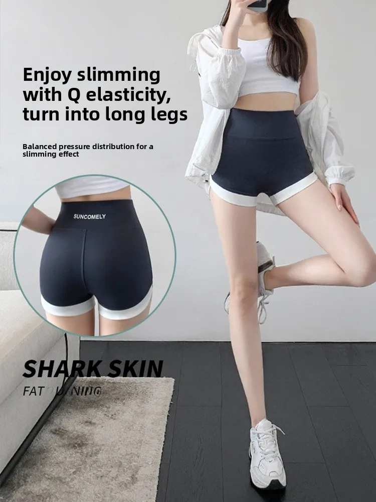 Calças de Yoga Femininas de Cintura Alta para Exercícios, Sem Marcas Visíveis, Tecido Fino de Verão, Calças de Camada Base para Mulheres