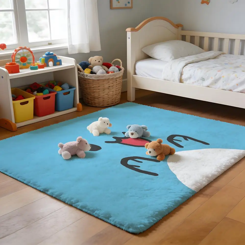 

Floor Mat Soft Flannel Rug Non-Slip Absorbent Mat for Bathroom Bedroom Home Decor Cute B-Bugcat C-Capoo