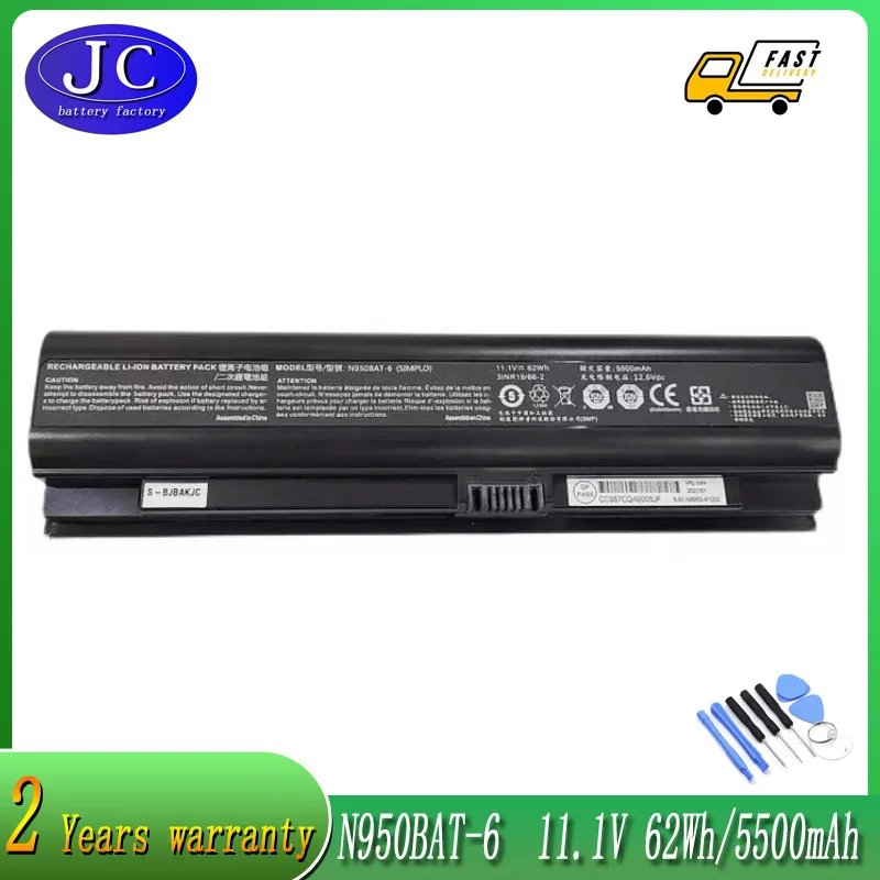 JC N950BAT-6 Laptop Battery For Hasee ZX7-CP5G ZX7-CT5DA ZX8-CT5DA ZX8-CR5S1 TX7-CT5A1 TX8-CT5DH TX8-CT7DK GX9-CT5DK