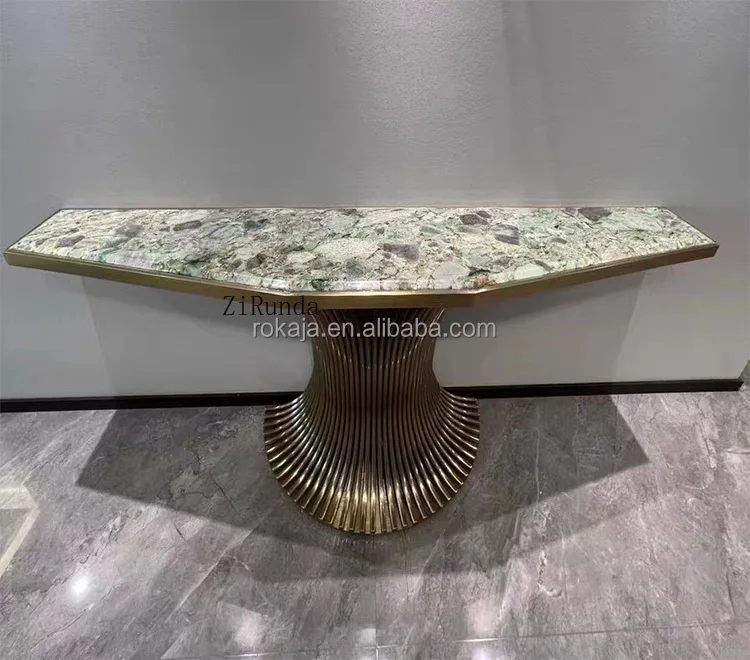 Unique Design Console Table Gold Stainless Steel Base Decorative Table Living Room Furniture