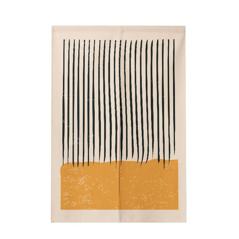 Modern Minimalist Abstract Geometric Half Door Curtain Nordic Partition Curtain Non Perforated Hanging Curtain Door Curtain