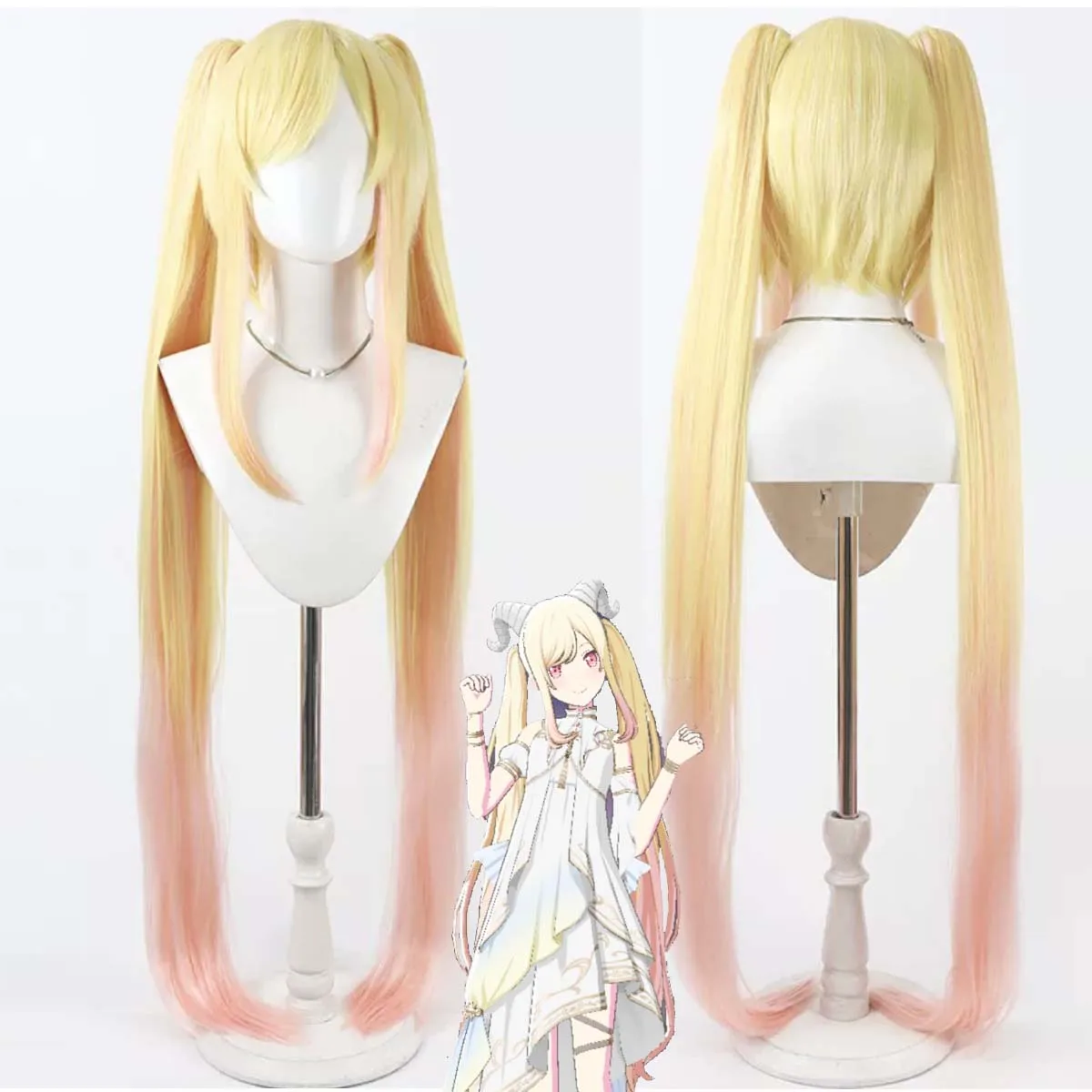 Men Project Sekai Colorful Stage Feat. Tenma Tsukasa Cosplay Gradient Long Blonde Ponytail Wig