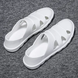 Oversized men's sandals summer hollow out beach shoes trendy fashionable non slip lightweight casual sandals outdoor work shoes
