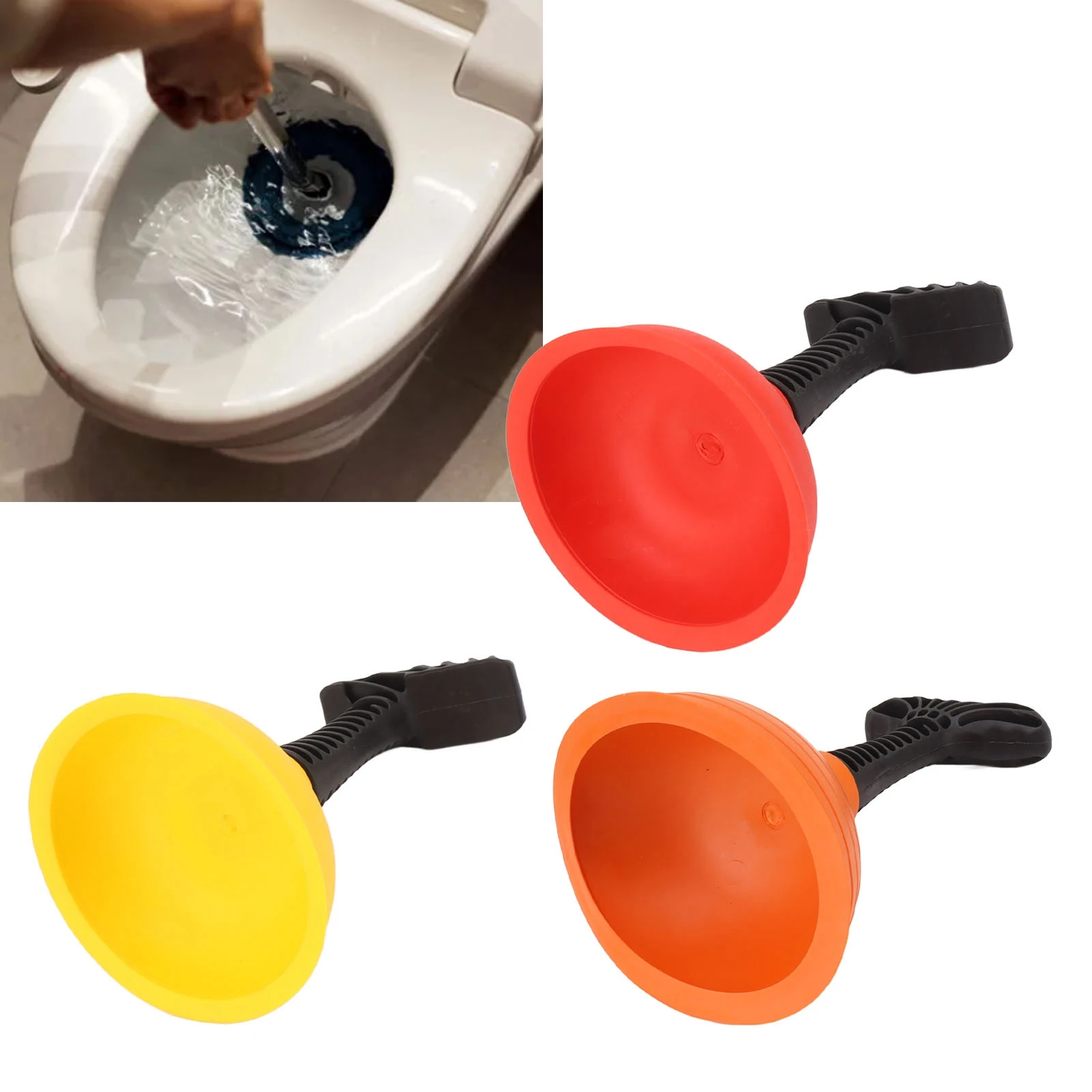 Mini émbolo de desobstrucción con mango antideslizante, émbolo de drenaje pequeño eficiente para inodoro, bañera, fregadero, taza, émbolo, accesorio de baño
