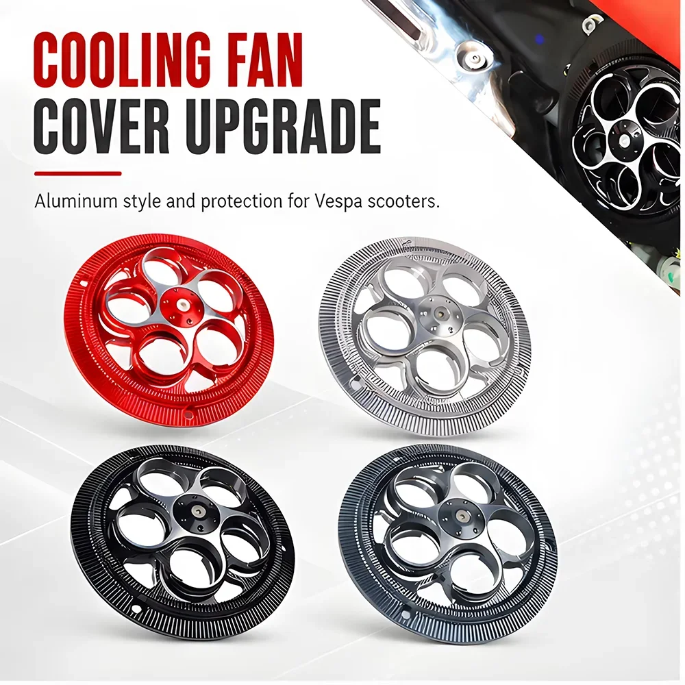 For Vespa Sprint Primavera 150 Motorcycle Accessories Cooling Rotating Fan Cover Engine Cover Cooling Radiator Guard Protector