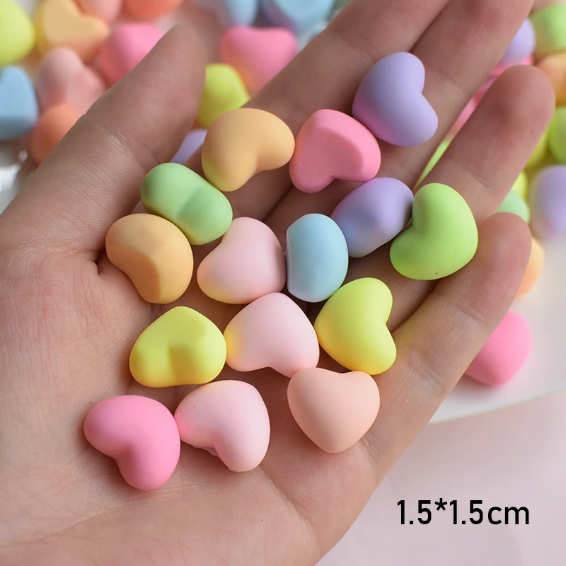 Mix 10pcs/pack Cute Resin Bulging Love Heart Charms Solid 3D Small Hearts Pendant For Earring Bracelet  DIY Jewelry Making