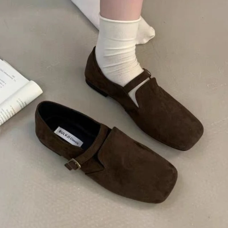 

Flats Women Shoes Square Toe Casual Loafers Shoes Spring 2026 New Fashion Walking Sport Shoes Cozy Designer Dress Zapatos Woman