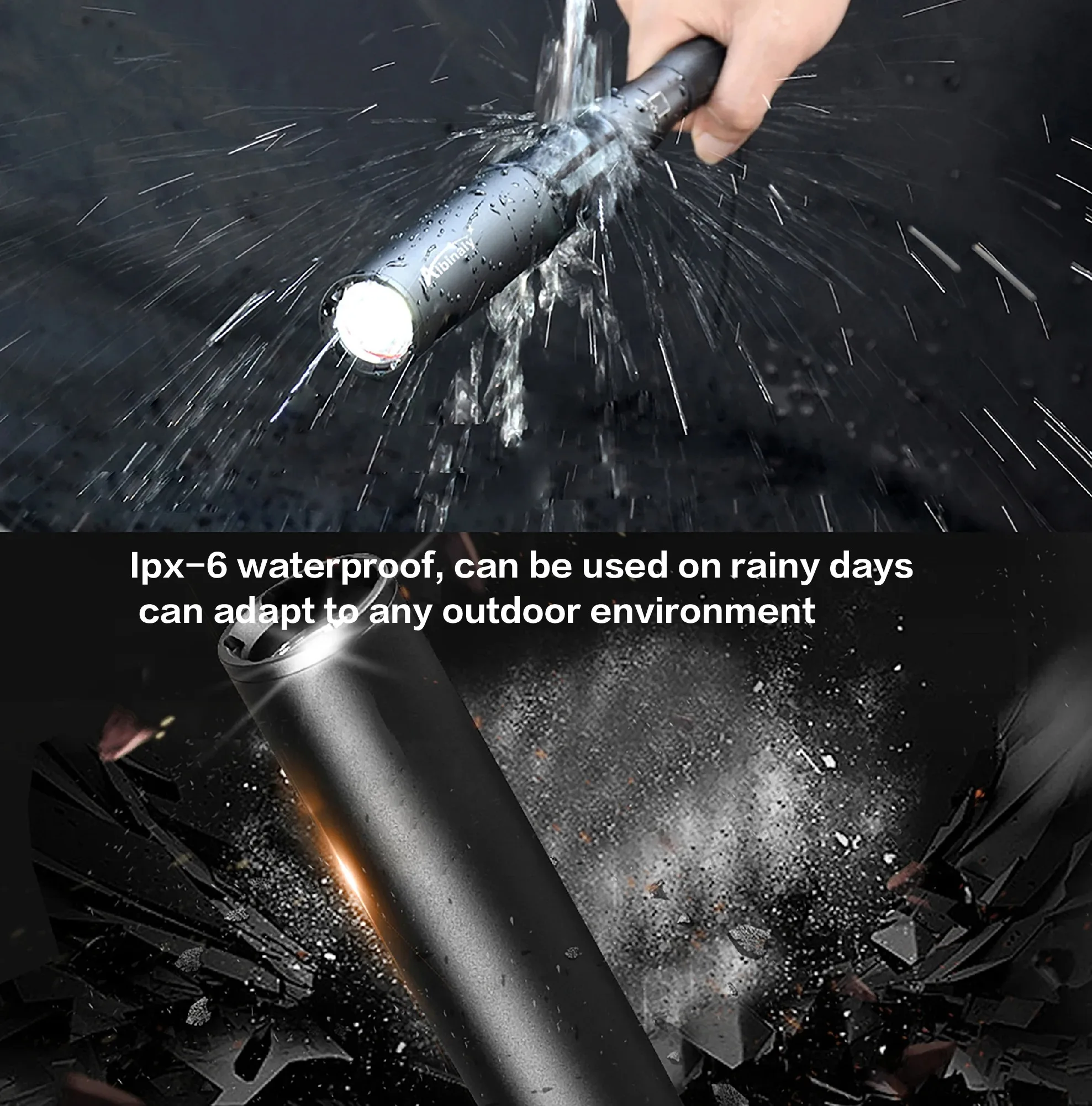 سبائك الألومنيوم مضرب بيسبول LED مصباح يدوي السوبر مشرق مقاوم للماء الشعلة للإضاءة في حالات الطوارئ الدفاع عن النفس في الهواء الطلق