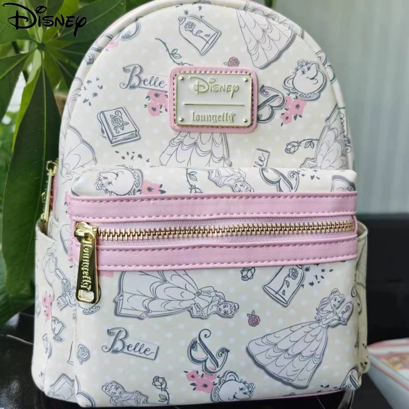 Mochila Disney-Loungefly, bolsa de lazer conveniente, beleza e fera, princesa Bell, menina e menino, novo