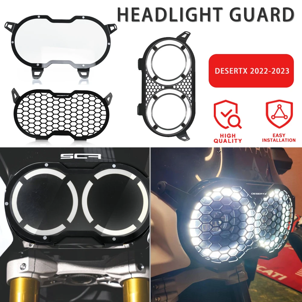 Motorcycle Accessories Headlight Protector Grille Light Cover Protective Guard For Ducati Desert-X DesertX Desert X 2022 2023