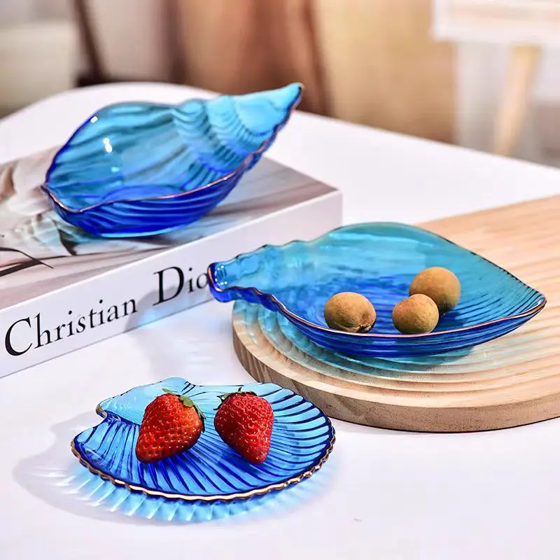 Internet Celebrity Phnom Penh Conch Plate Glass Tableware Fruit Plates Creative Bowl Starfish Shell Thickened Pose Decoration