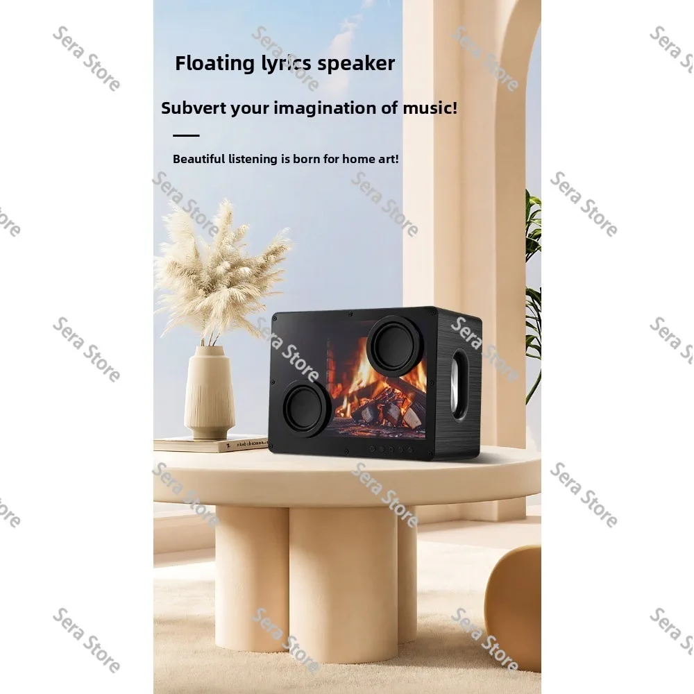 See-through Display Bluetooth Speaker with Sing-Along Lyrics, Transparent Music Visualizer for Bedroom Desktop Decor