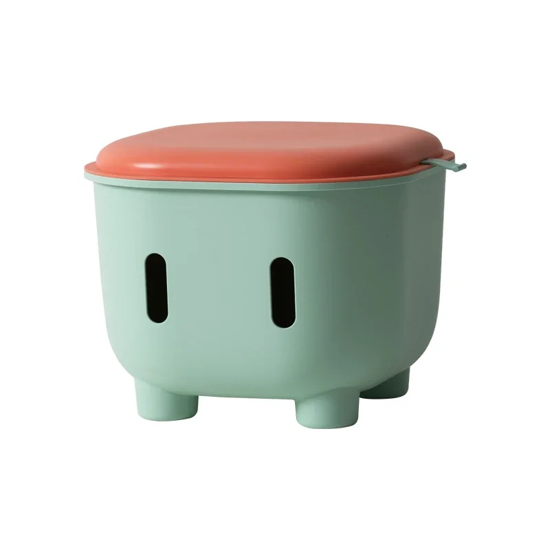 Sgabello portaoggetti per bambini Base in gomma antiscivolo Design a fumetti Panca in plastica addensata Organizzatore di giocattoli per bambini Boxobject Object