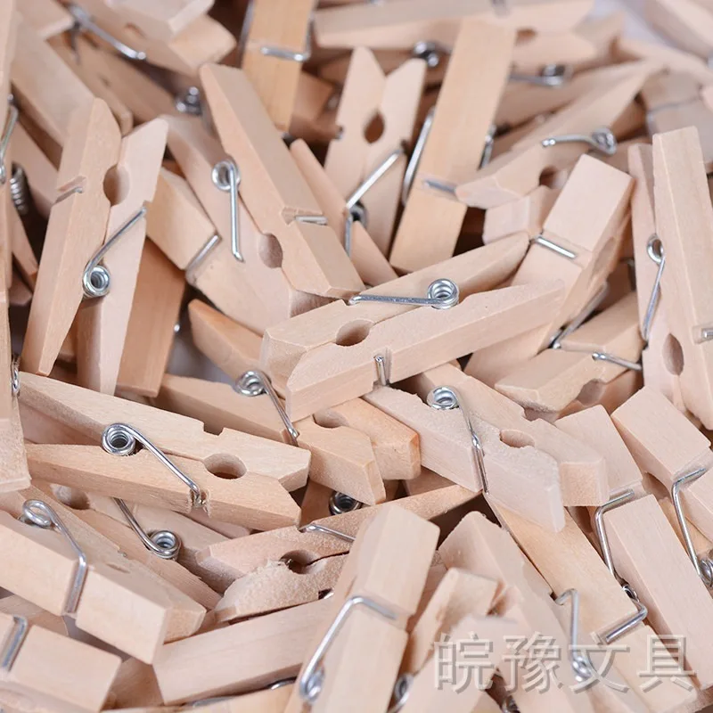 50/100pcs Mini Wood Clips Love Spring colorful Wood Clips for DTY Clothespin Craft Decor snack Clip Photo Clips Pegs