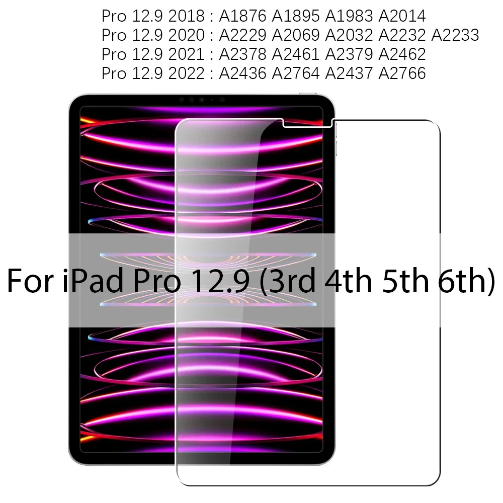 

2-piece iPad Pro 12.9-inch 3rd, 4th, 5th, 6th generation/2018-2022 universal high-definition high transparency anti fingerprint