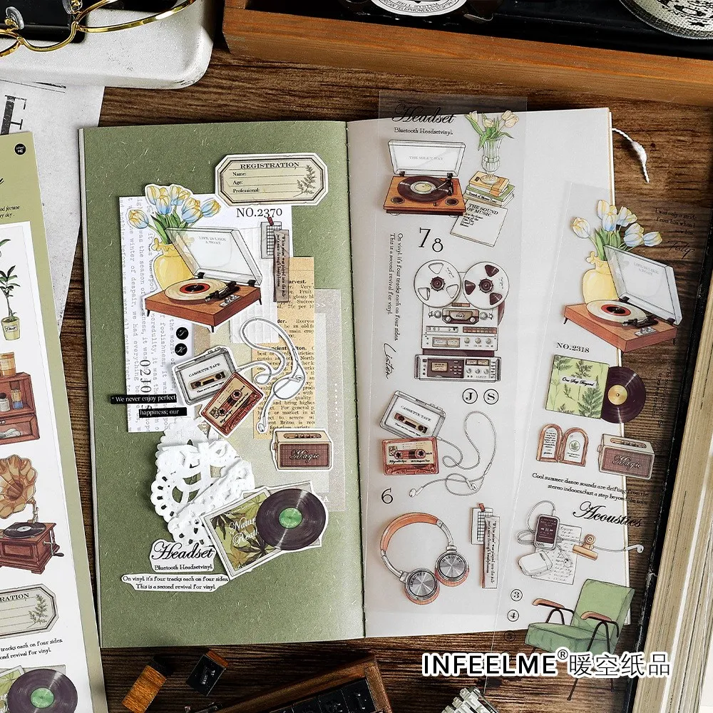 6 pcs Travel Coffee Theme Stickers Vintage Coffee Theme Waterproof Stickers For Decoration Planner Phone Case Scrapbook Journal