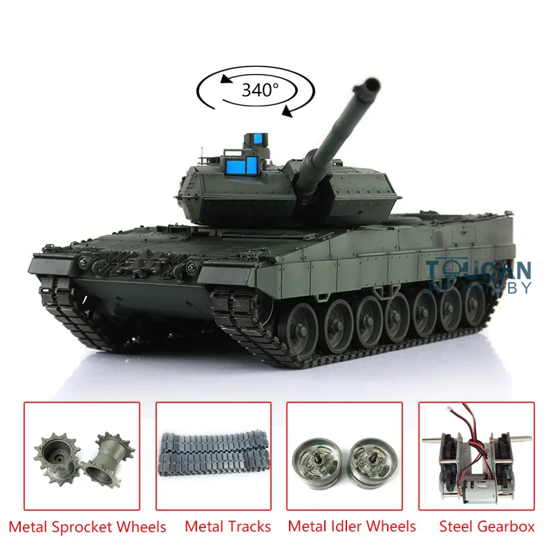 Heng Long 1/16 Scale TK7.0 Upgraded Metal Ver German Leopard2A6 RTR RC Tank 3889