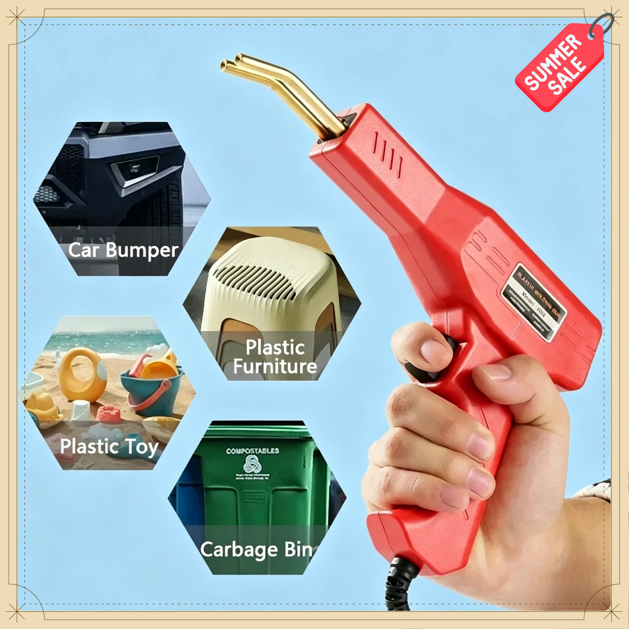 All-in-One Plastic Welding Gun Car Bumper Soldering Tool 4 Kinds Staples Kayak Plastic Repair Kit