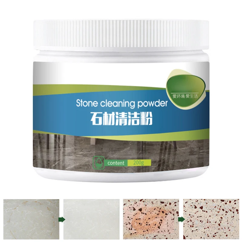200g Granite Stone Stain Floor Remover Oil Stain Cleaning Powder For Kitchen Bathroom Tiles Flagstone Strong Stain Cleaner Tool