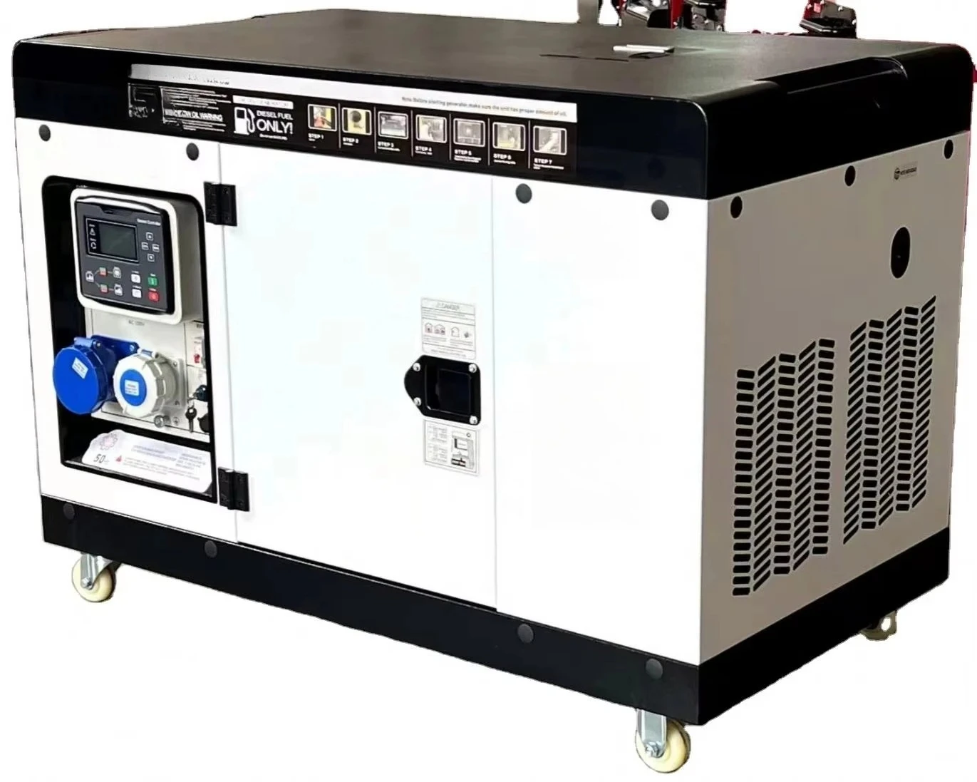 High quality water-cooled silent 10KW 12KW 12KVA 15KVA single 3-phase household inverter electric generator diesel group