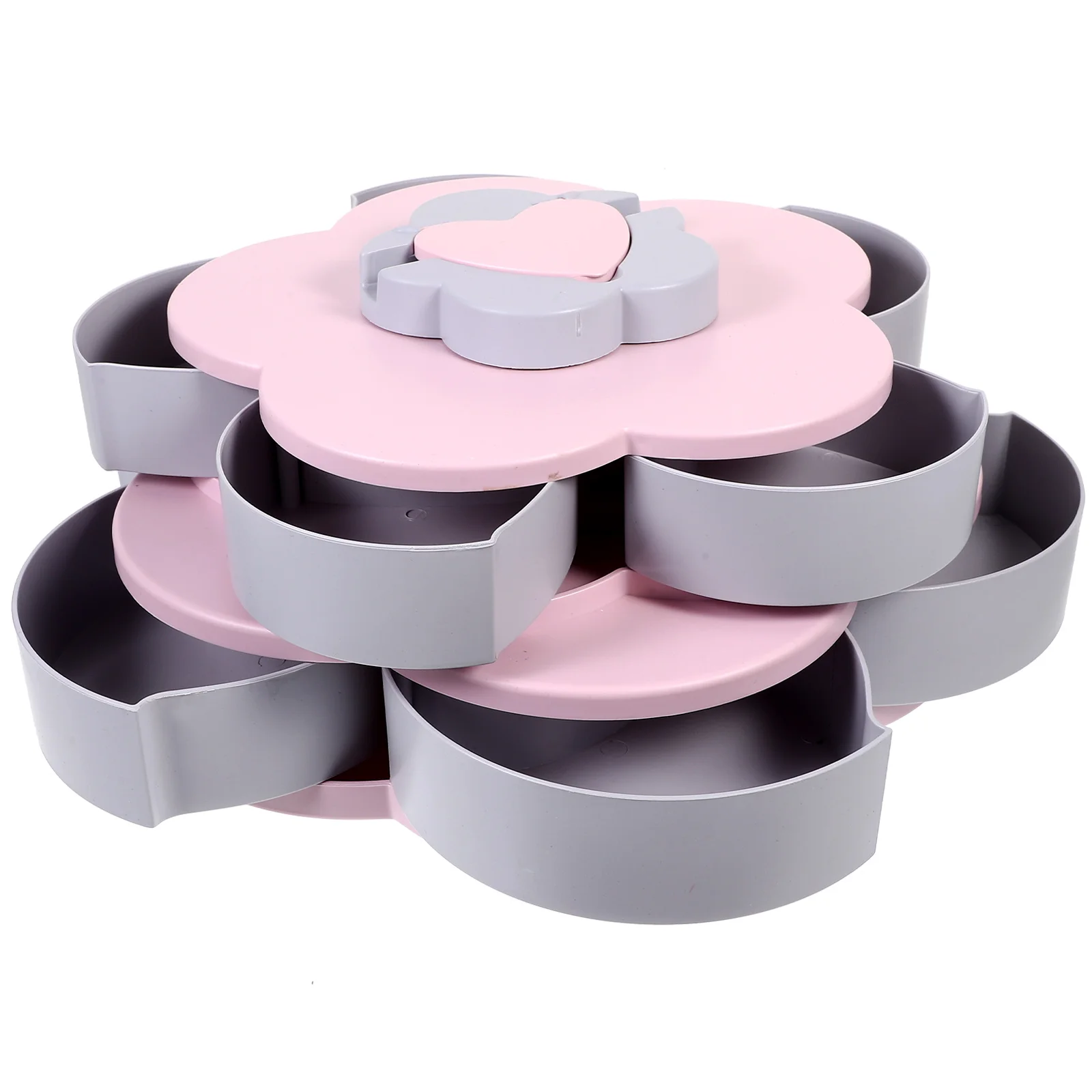 

Petal Tray 10 Compartments Storage Case Rotating Open Phone Slot Kitchen Bar Storage ganizer