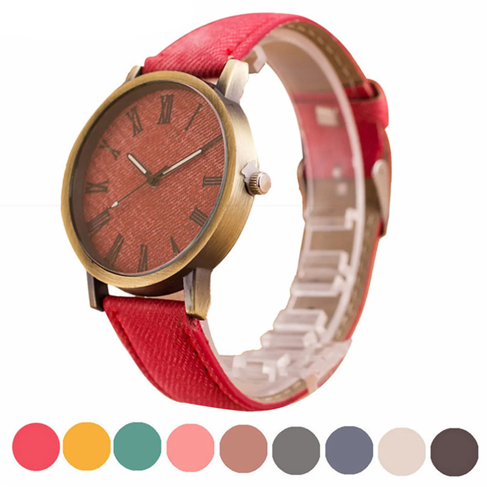 

Solid Color Simple Wrist Watch Stylish Watchband Wrist Watch for Attending Fashion Activities