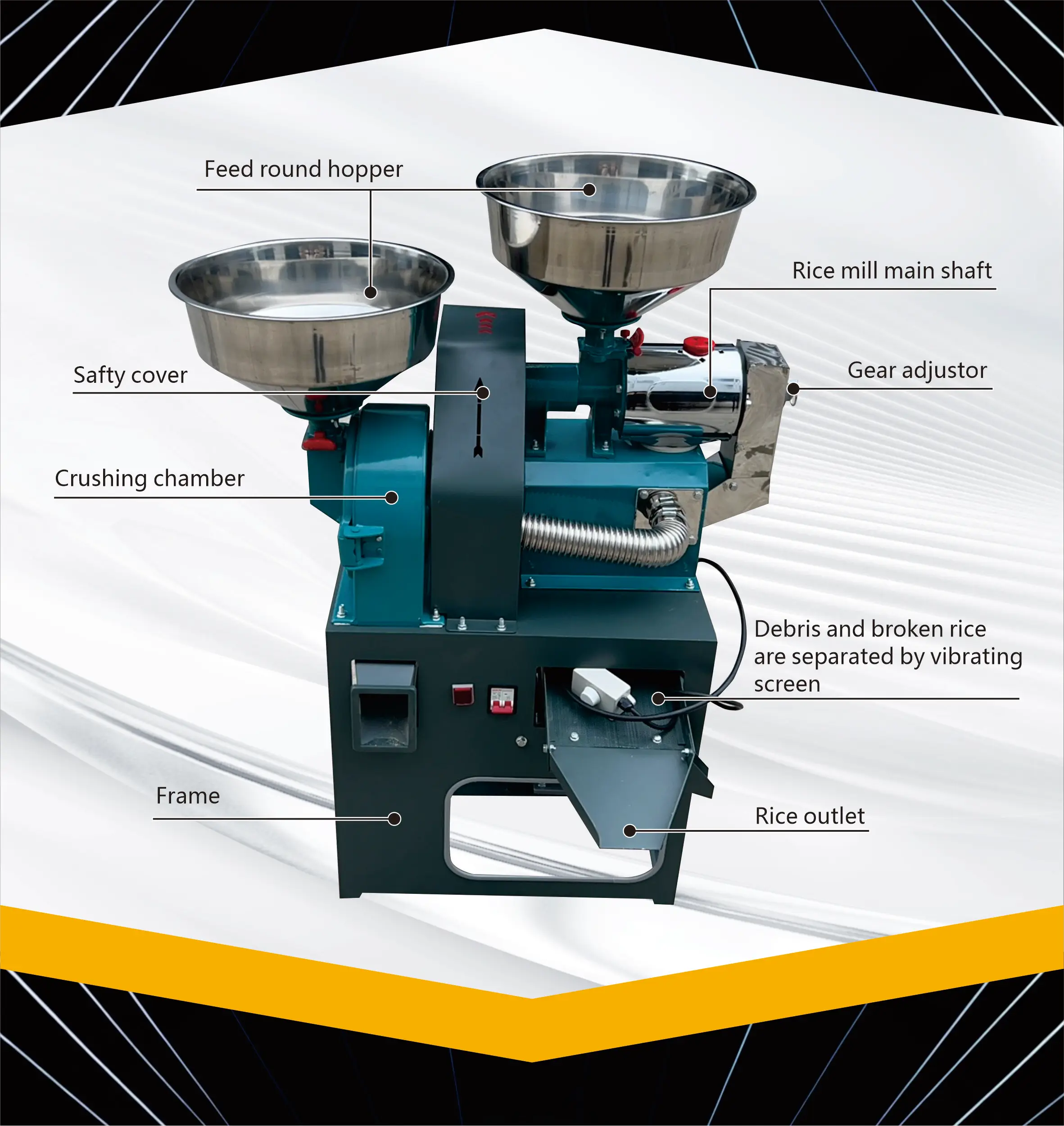 High Efficiency Fine Bran Rice Flour Processing Machine New Home Use Combined Powder Crusher Rice Processing Equipment Bearing