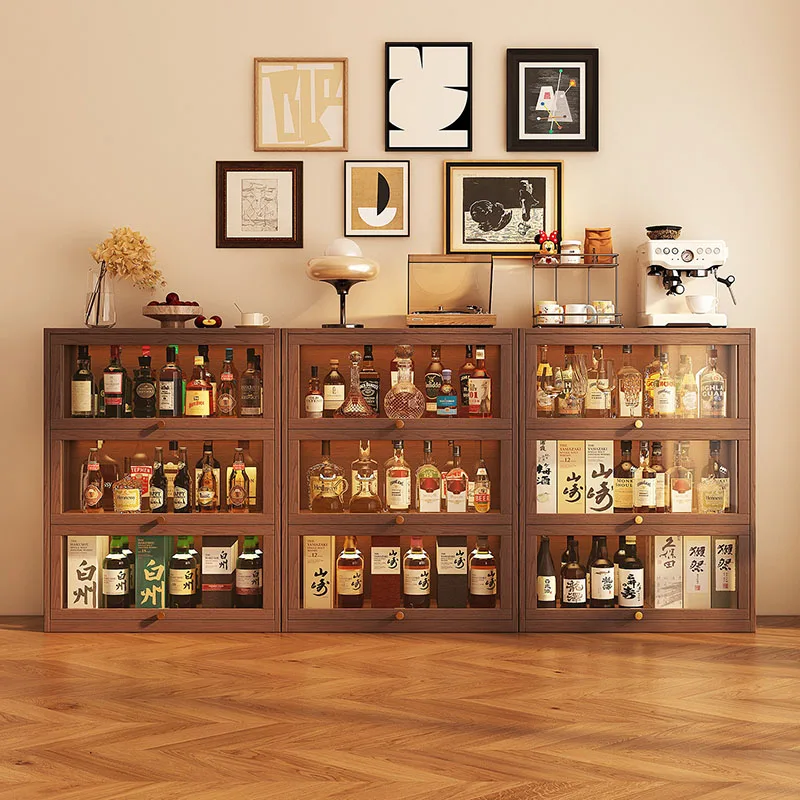 Meuble de Rangement Design pour Vins, Vitrine de Luxe Moderne pour Salon, Restaurant, Bar, Meuble Commercial, Suite de Mobilier de Salon